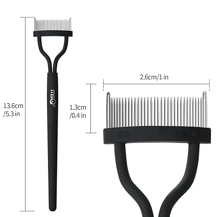 Eyelash Comb MSQ Eyelash Separator Mascara Applicator Eyelash Definer With Comb Cover Arc Designed Cosmetic Brushes Tool Black (1PCS) - Image 2