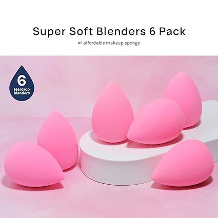 AOA Studio Collection makeup Sponge Set Latex Free and High-definition Set of 6 makeup Wonder blender For Powder Cream and Liquid, Super Soft Wonder Beauty Cosmetic - Image 4