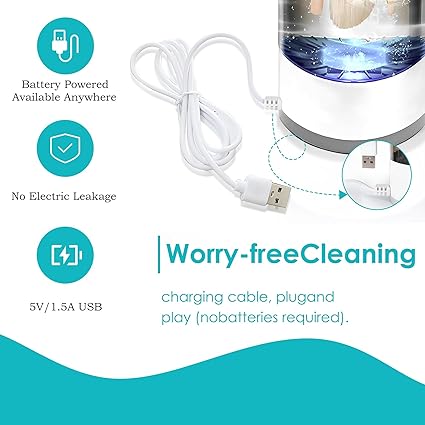 Electric Makeup Brush Cleaner - Quick Efficient Makeup Brush,Automatic Cosmetic Brush Cleaner Makeup Brush with Brush Clean Mat,Portable Compact Design for Travel - Image 5