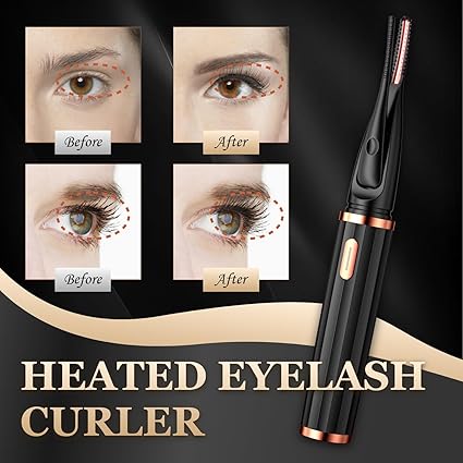 Heated Eyelash Curlers, 2 in 1 Clip-Type Eyelash Curler, Natural Curling 24 Hours Long Lasting, 3 Temperature Modes with USB Rechargeable, Gift for Women Girls (Black) - Image 3