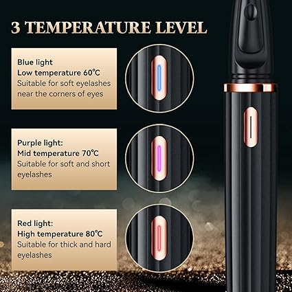 Heated Eyelash Curlers, 2 in 1 Clip-Type Eyelash Curler, Natural Curling 24 Hours Long Lasting, 3 Temperature Modes with USB Rechargeable, Gift for Women Girls (Black) - Image 2