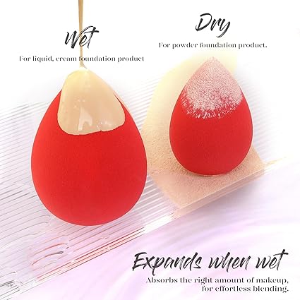 BEAKEY Makeup Sponge 5 Pcs Set, Latex-Free Boun Boun Beauty Sponge for Blending, Makeup Sponges for Foundation, Liquid, Cream and Powder. Blender for Enhanced Make Up Application - Image 2