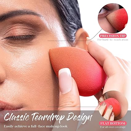 BEAKEY Makeup Sponge 5 Pcs Set, Latex-Free Boun Boun Beauty Sponge for Blending, Makeup Sponges for Foundation, Liquid, Cream and Powder. Blender for Enhanced Make Up Application - Image 3